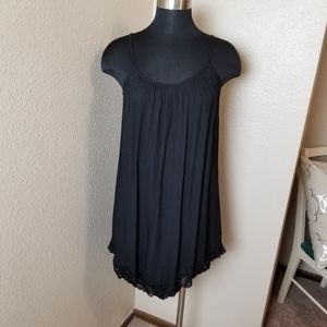 Lolly Black Lined Lace Trim Spaghetti Strap Dress